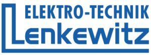 Logo für Elektro-Technik Lenkwitz, das den Firmennamen in fetter blauer Schrift mit einem stilisierten L auf hellgrauem Hintergrund zeigt. Ideal für Unternehmen in der Gartenpflege oder Gartengestaltung.